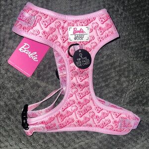 Barbie Pink Patterned Pet Harness Sz med nwt